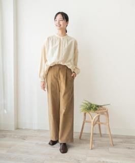 【洗える/草木染め】 コーデュロイストレートパンツ ログウッドの商品画像