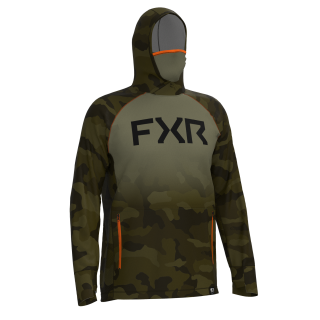 PRO CAMO AIR UPF PULLOVER HOODIE ARMY CAMO/ORANGE