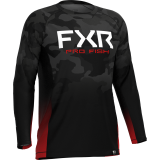 DERBY CAMO AIR UPF LONGSLEEVE Black Camo/Red