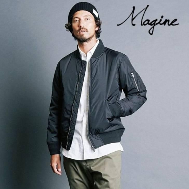 magine ޡ Magine MA-1  NYLON THINSULATE ZIP MA-1 JKT/ʥ󥷥󥵥졼ȥåMA-1 ꡼ ͥӡ ֥å 2434-004