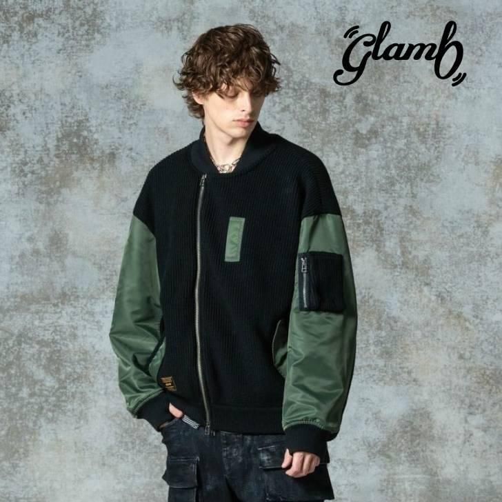 󤻾 glamb  ֥륾  Knit Layered MA-1/˥åȥ쥤䡼MA-1  ͥӡ  ֥å GB0325/JKT05