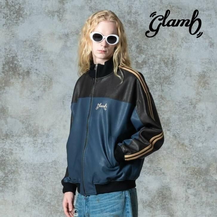 󤻾 glamb  ֥륾  Synth Leather Track Jacket/󥻥쥶ȥå㥱å  ͥӡ  ֥å GB0325/JKT10