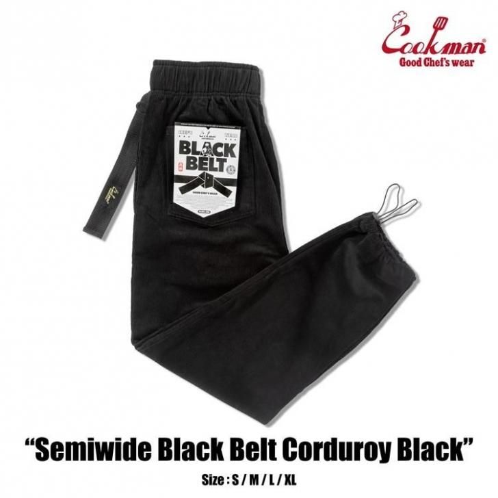 Cookman åޥ cookman եѥ  Chef Pants SemiwideBlack Belt Corduroy Black ֥å ǥ