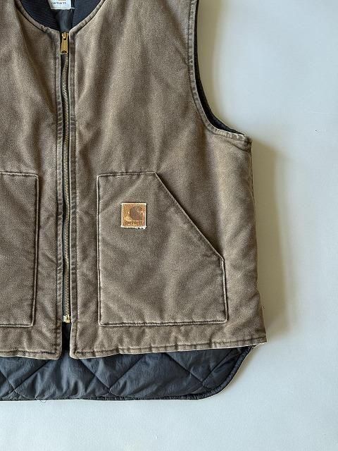 carhartt カーハート ダッグベスト ブラウン Carhartt カーハート V01 ダックベスト ブラウン 12オンス