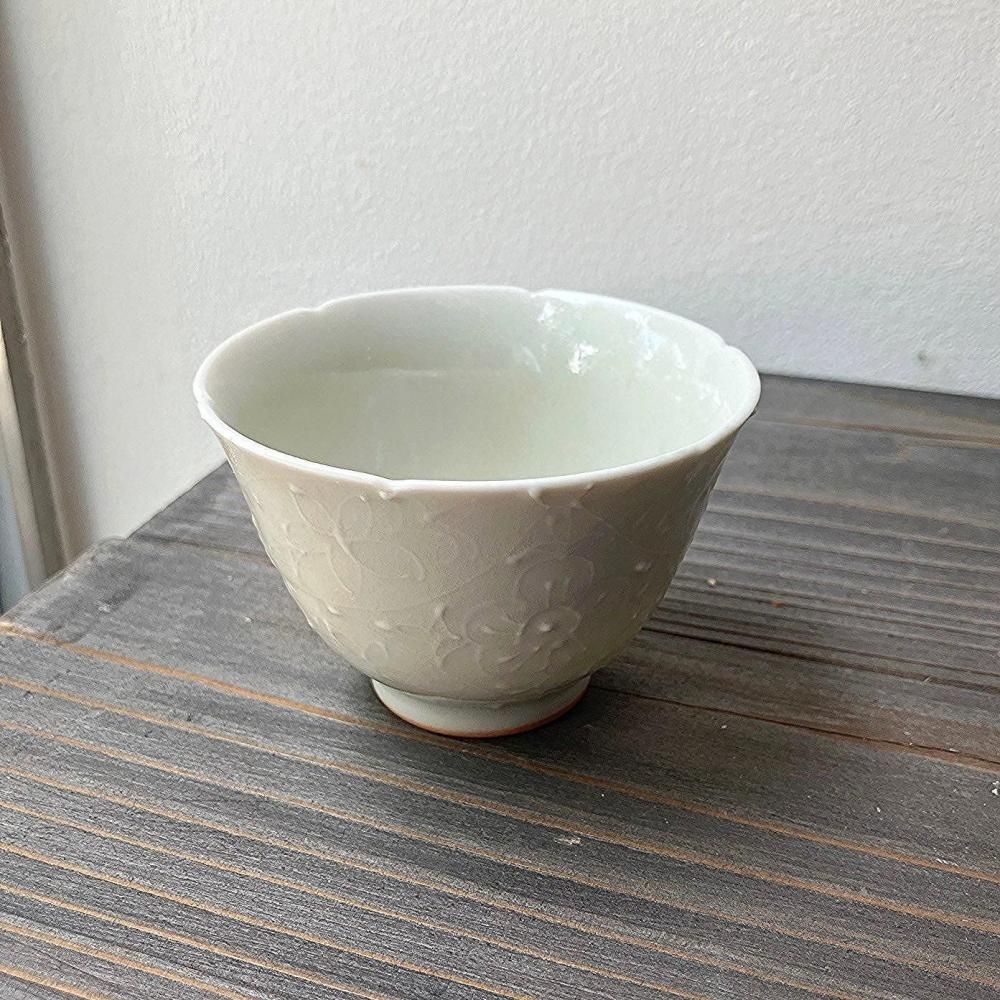 灰青釉花七宝杯 - 器まるかく京都