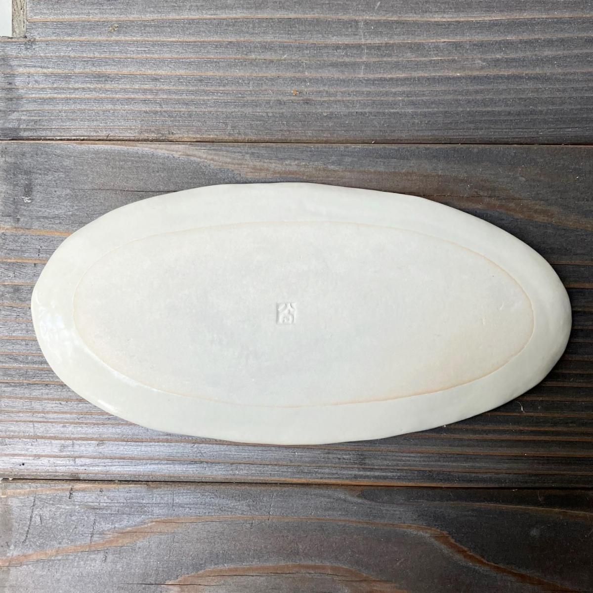 【2013年製】鹿児島睦・鳥モチーフ楕円小皿 鹿児島睦さん鳥柄のお皿