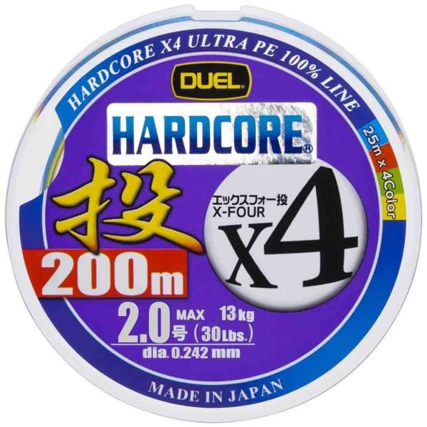 <img class='new_mark_img1' src='https://img.shop-pro.jp/img/new/icons1.gif' style='border:none;display:inline;margin:0px;padding:0px;width:auto;' />DUEL ǥ奨 HARDCORE X4 ꤲ 200m 2.0 25m*412.5m莥ޡ