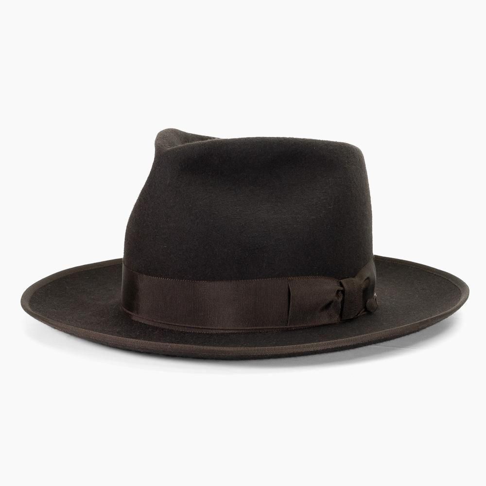Wool Felt Open Crown Hat Robin-ӥ - brown -