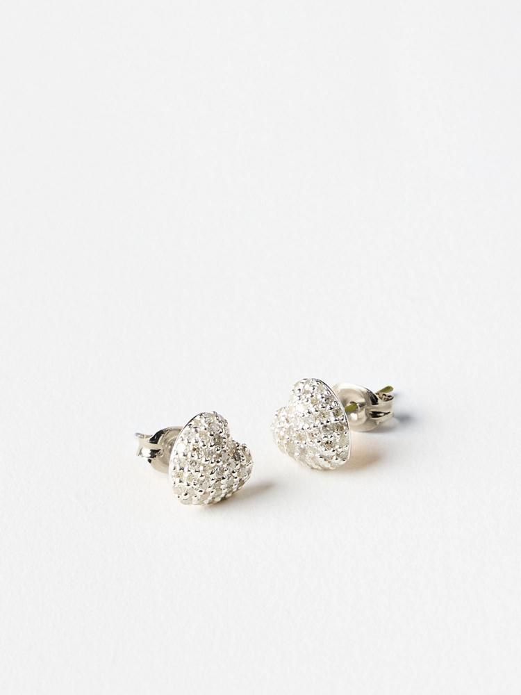 Pave heart earrings