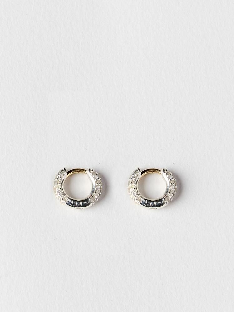 Pave hoop earrings