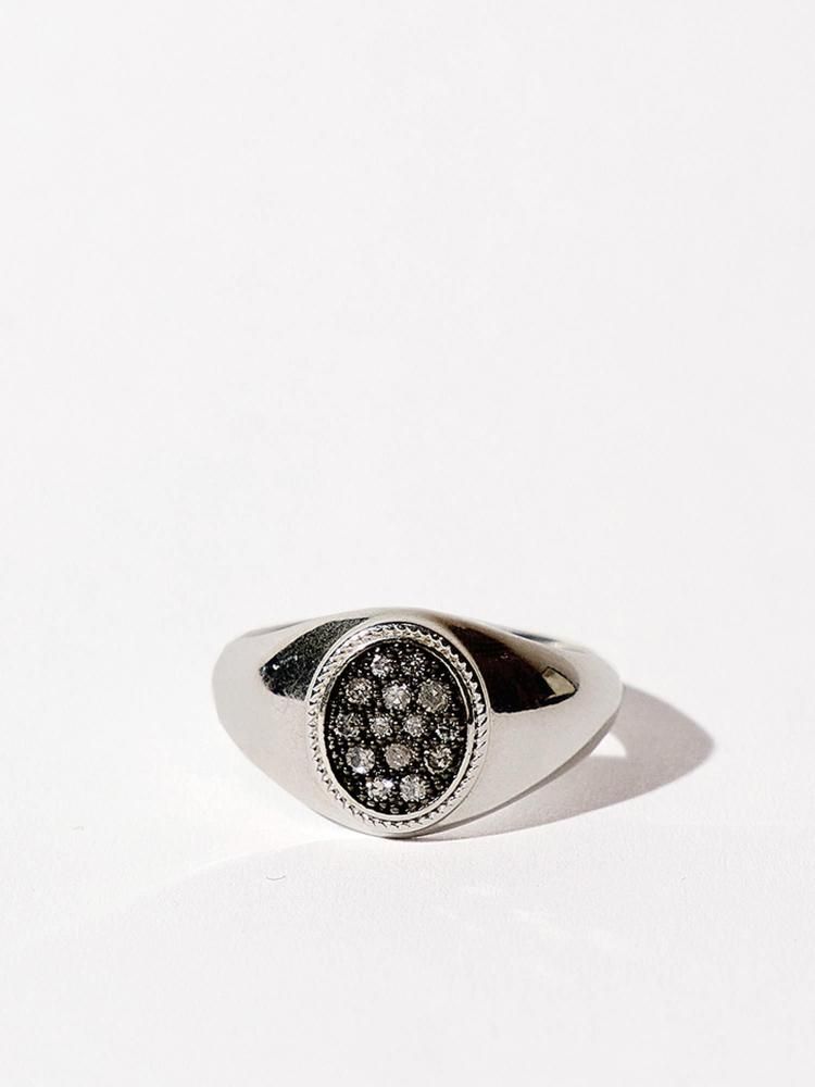 Diamond small signet ring