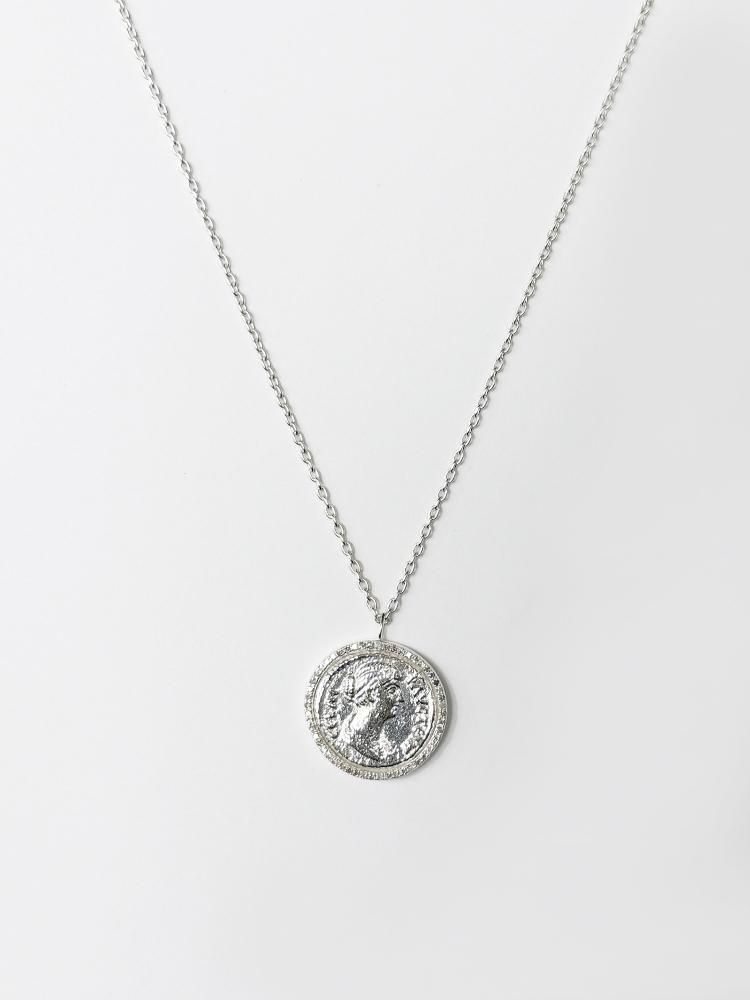 Diamond coin necklace