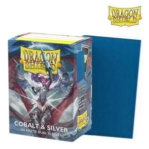 AT-15064 Dragon Shield Dual Matte Sleeves Cobalt Silver
