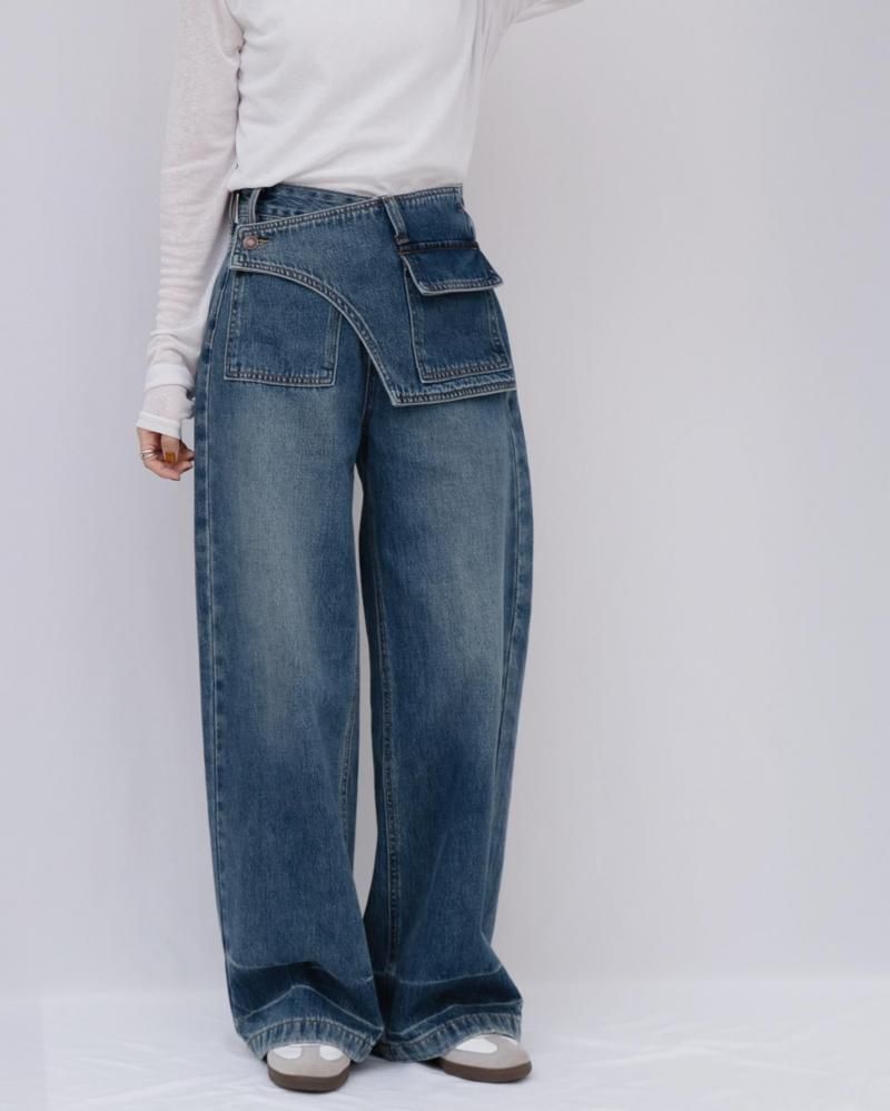 fake apron wide JEANS / SX5103