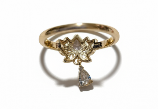ʽɤϡμ󥰡Divine Feminine Lotus Tear Ring