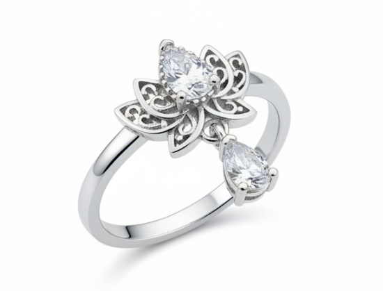 ʽɤϡμ󥰡Divine Feminine Lotus Tear Ring